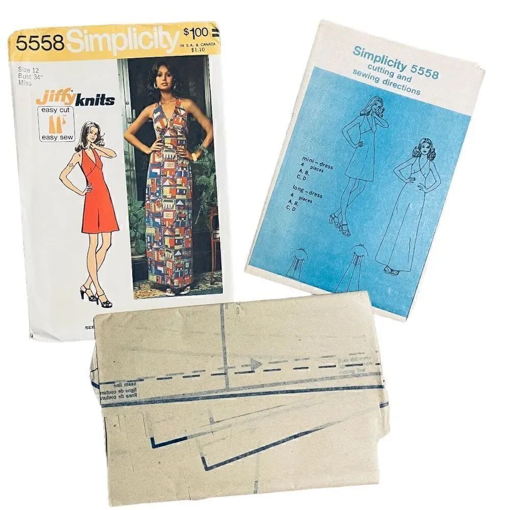 Early 1970s Dress Patterns Selection of 4. - Picture 12 of 13